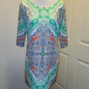 Banana Republic Mini dress Colorful 3/4 Sleeves Sheath Spring